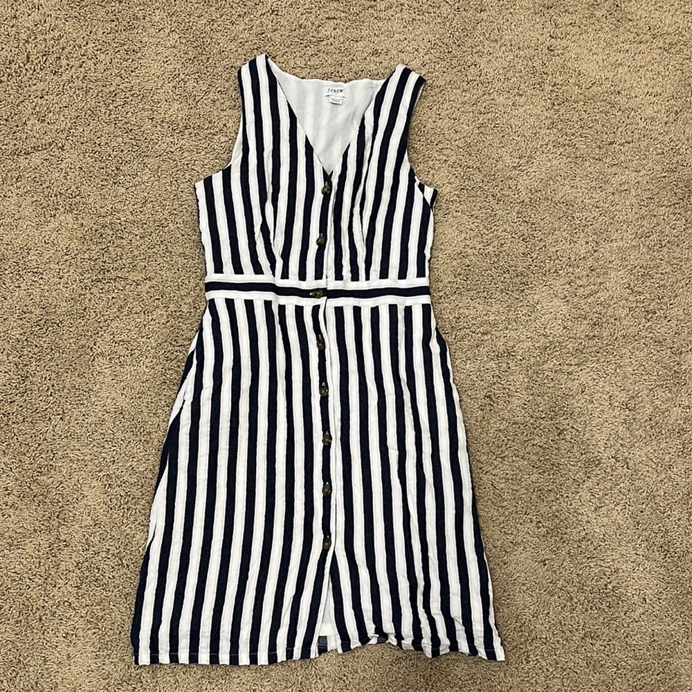 J.Crew Factory Striped Button Front Dress - Picture 2 of 6